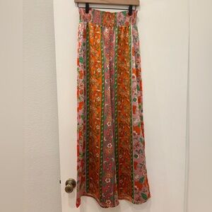 House of Harlow 1960 Vibrant Floral wide leg pant boho hippie chic 70s 80s disco